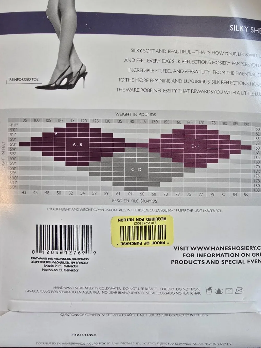 Hanes Silk Reflections Pantyhose Control Top Barely Black Size AB New Macy's